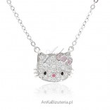 Silver necklace with Hello Kitty for girls
