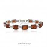 Silver bracelet with amber - in a classic, elegant edition.