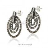 Silver earrings with marcasites - elegant, refined.