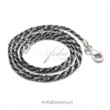 Necklace braided silver 42cm, 45 cm-oxidized, Italian in the form of a chain