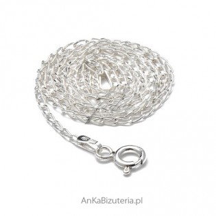 Naszyjnik srebrny pleciony 42cm - oksydowany, włoski w formie łańcuszka