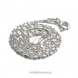Silver chain, 42cm, 45cm, diamond-blown ball
