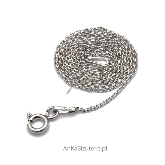 łańcuszek srebrny rodowany, do wisiorków, Włochy