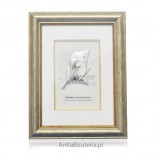 Souvenir of First Holy Communion Silver picture in a frame for a girl