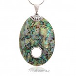 Silver pendant - Paua rainbow - a unique shell from nature.