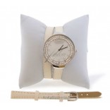 Women's watch with Swarovski crystals - White crystal.