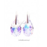 Silver Swarovski earrings. Crystal tonsil Aurora borealis.