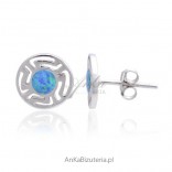 Silver earrings with blue opal earrings