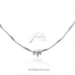 Silver rhodium plated Italian necklace with tags