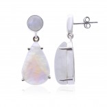 Silver earrings with a magical moonstone