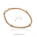 Silver bracelet covered with 18 carat gold
