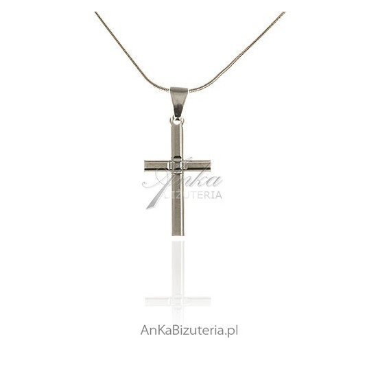 Krzyżyk srebrny diamentowany