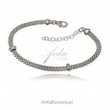Rhodium-plated silver bracelet with cubic zirconia Italian jewelry